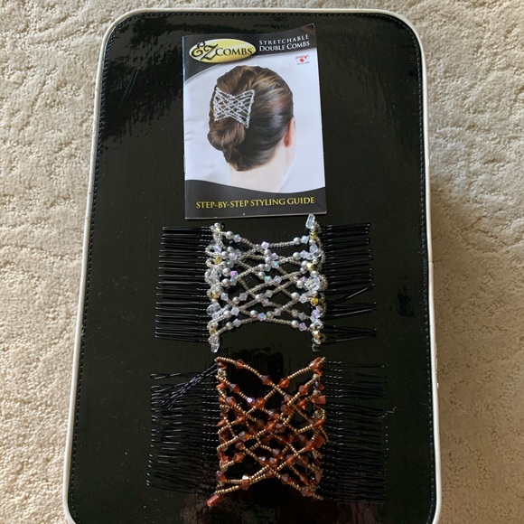 EZ Combs Beaded Stretchable Hair Clips Set of two - Picture 5 of 14